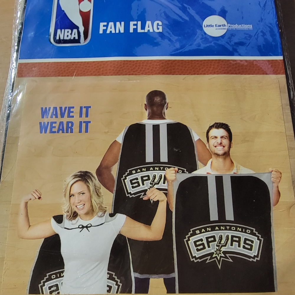 New Nba San Antonio Spurs fan flag 47" long x 31.5 " wide